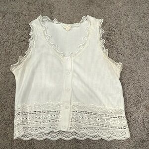 White lace crop top
